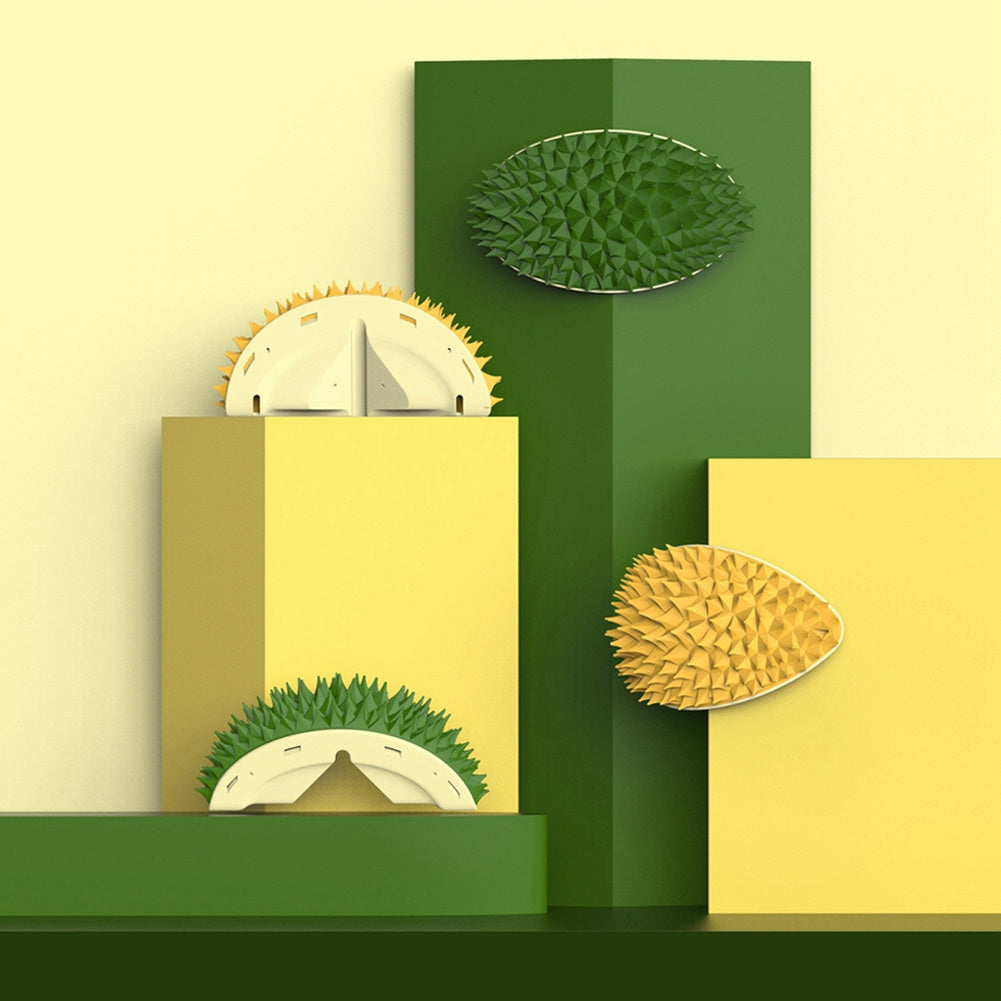 Durian Cat Brush, Cat Self Groomer, Wall Corner Scratcher Massage Combs Durian Shape Molars Eat Slowly Toys Multifunctional Scratch Massager Tool Pets Clean Teeth Healthy Toys