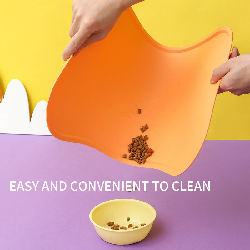 Dog Cat Food Mat For Floors Waterproof,Thicker Cat Food Mat Non-Slip,Dog Bowl Mats For Food And Water,Pet Feeding Mat Silicone,Raised Edges To Prevent Tray For Dog Bowls