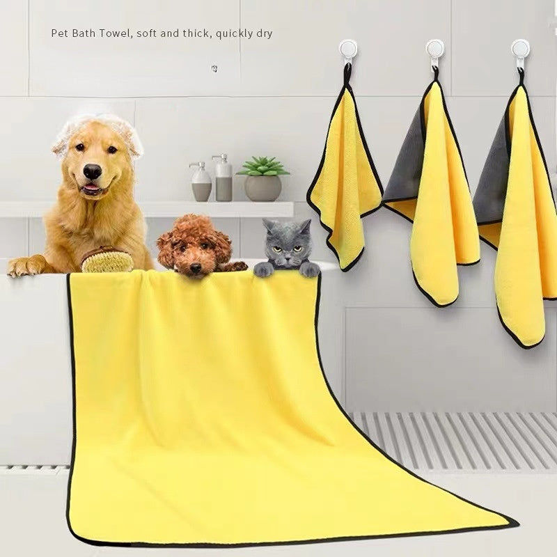 Dog Cat Towels For Drying Dogs Cat Drying Towel Dog Cat Bath Towel, Quick-drying Pet Dog And Cat Towels Soft Fiber Towels Robe Super Absorbent Quick Drying Soft Microfiber Pet Towel For Dogs, Cats Yellow