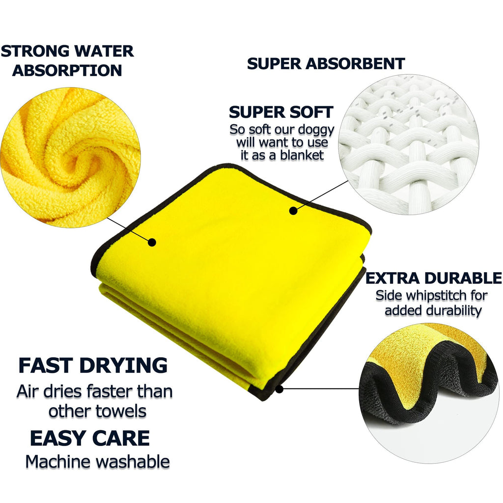 Dog Cat Towels For Drying Dogs Cat Drying Towel Dog Cat Bath Towel, Quick-drying Pet Dog And Cat Towels Soft Fiber Towels Robe Super Absorbent Quick Drying Soft Microfiber Pet Towel For Dogs, Cats Yellow