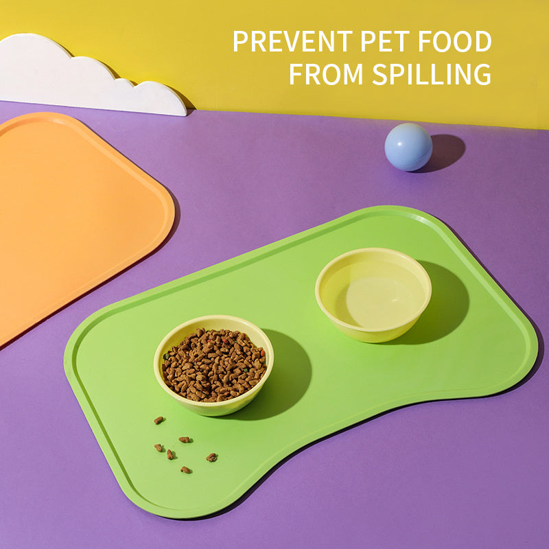 Dog Cat Food Mat For Floors Waterproof,Thicker Cat Food Mat Non-Slip,Dog Bowl Mats For Food And Water,Pet Feeding Mat Silicone,Raised Edges To Prevent Tray For Dog Bowls