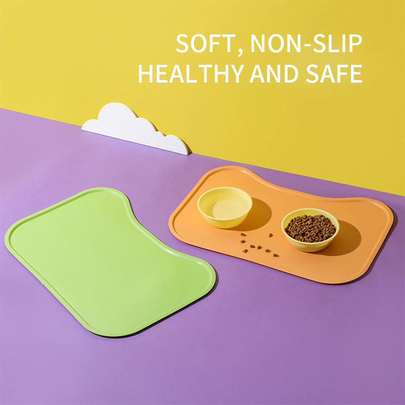 Dog Cat Food Mat For Floors Waterproof,Thicker Cat Food Mat Non-Slip,Dog Bowl Mats For Food And Water,Pet Feeding Mat Silicone,Raised Edges To Prevent Tray For Dog Bowls